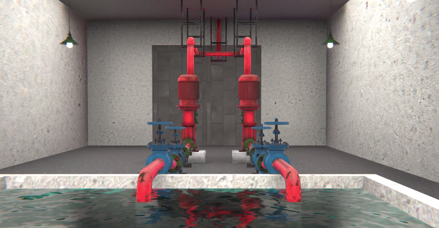 三维动画-消防水泵房动画演示